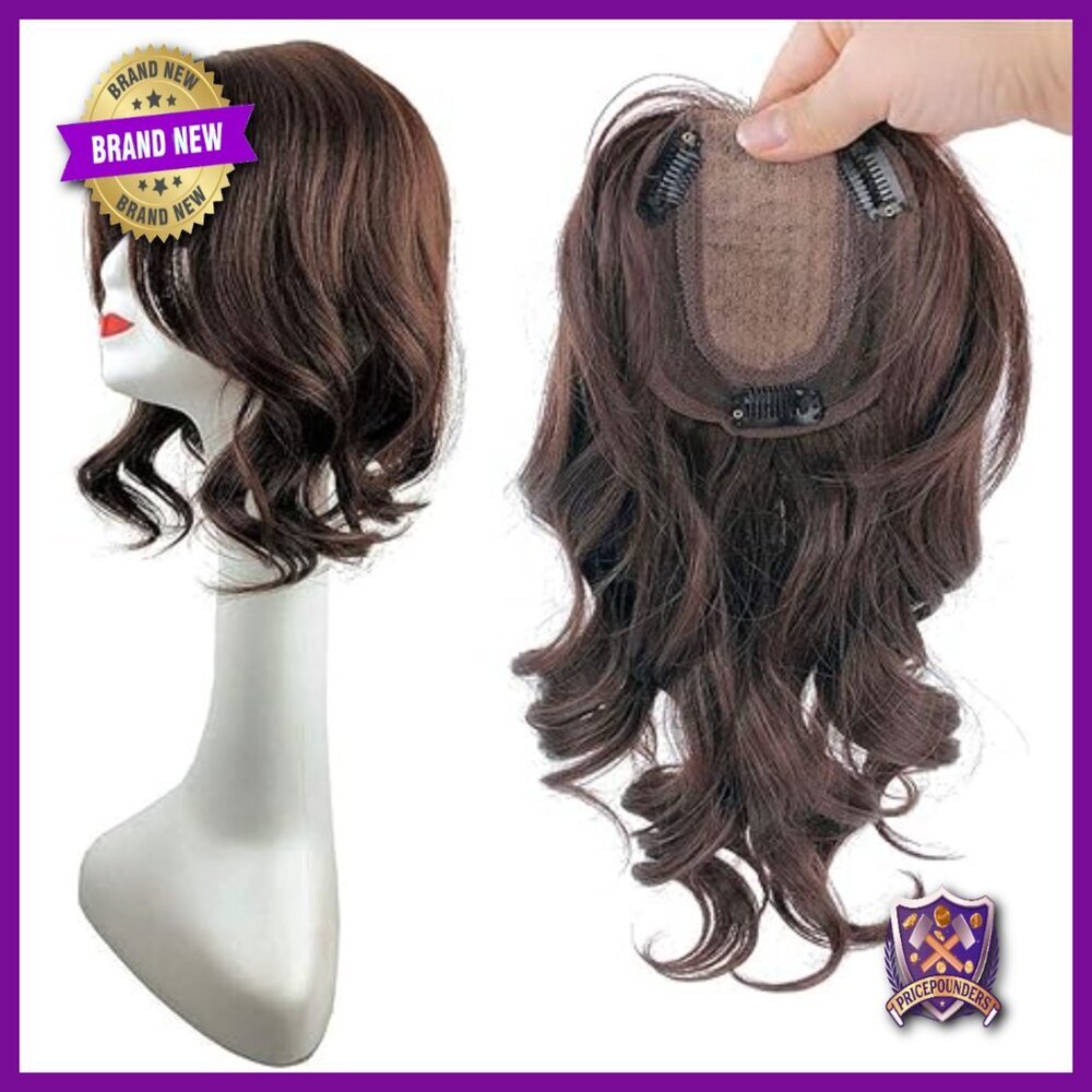 14" Wavy Hair Topper Clip-In Synthetic Human Hair Blend French Style